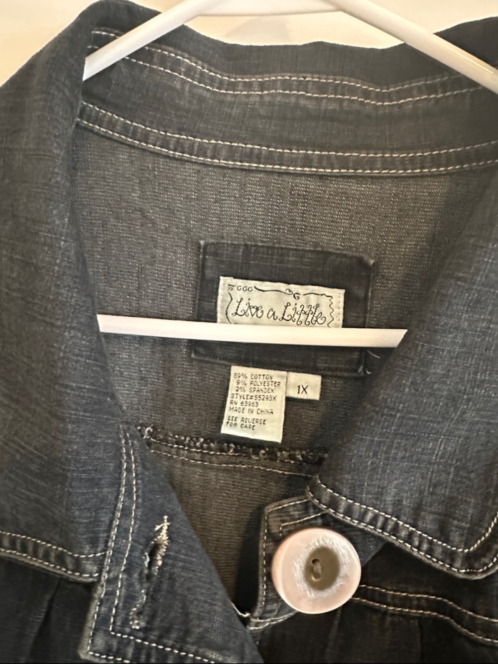 Live a Little Dark Blue Denim Jacket with Statement Buttons - Picture 2 of 7